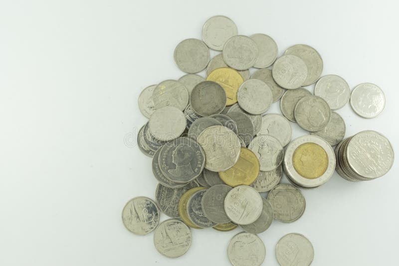 Thailändsk baht Thailand på en vit bakgrund royaltyfri bild Thailändsk baht Thailand på en vit bakgrund royaltyfri bild