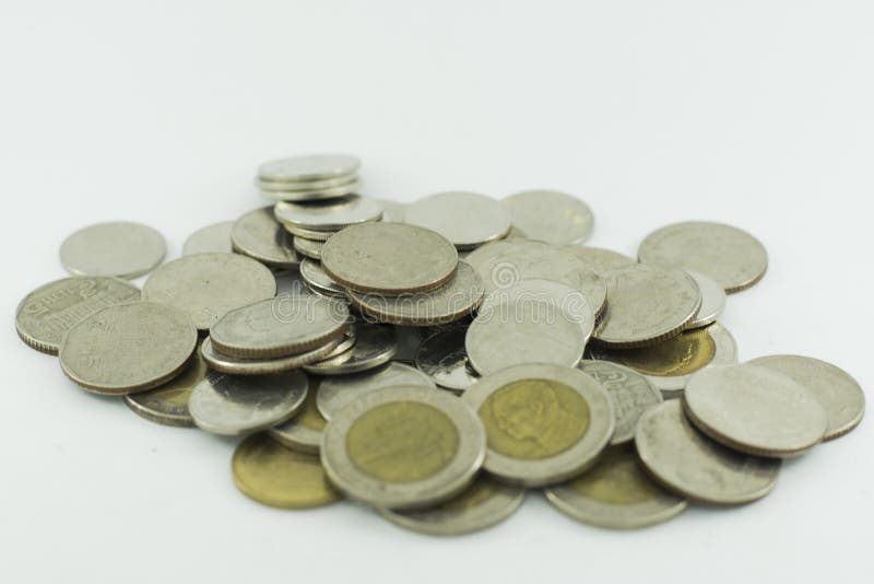 Thailändsk baht Thailand på en vit bakgrund royaltyfria foton Thailändsk baht Thailand på en vit bakgrund royaltyfria foton