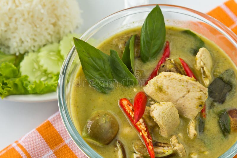 Thailändsk mat, grön curry arkivbild Thailändsk mat, grön curry arkivbild