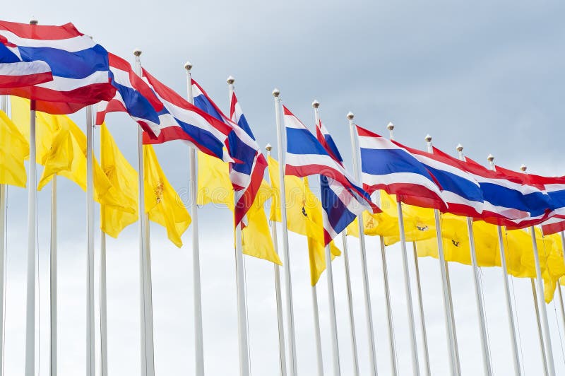 Thailändsk nationflagga. arkivfoton Thailändsk nationflagga. arkivfoton