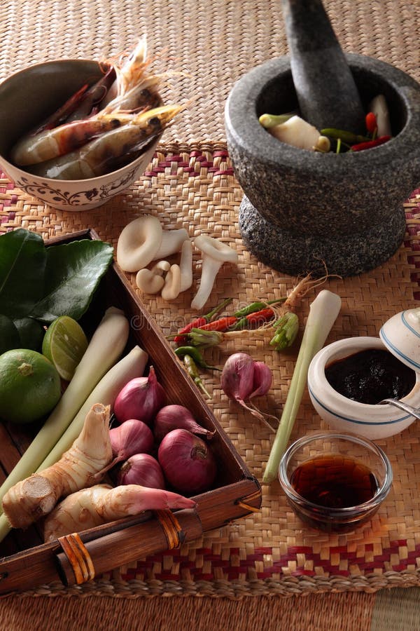 Selection of ingredients used in Thai cookery. Selection of ingredients used in Thai cookery.