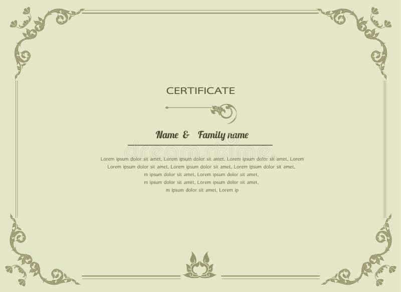 Thais elegant kunstkader, het malplaatje van het certificaatontwerp vector illustratie Thais elegant kunstkader, het malplaatje van het certificaatontwerp vector illustratie