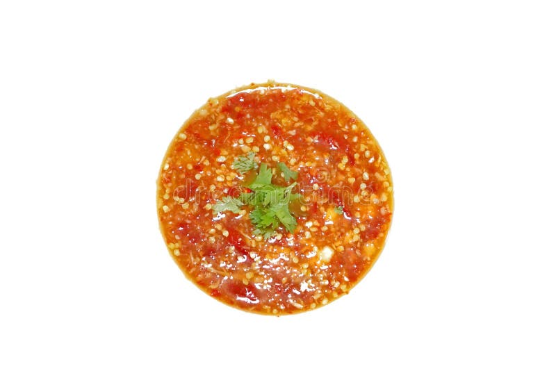 Thaise voedselstijl, Hoogste mening van kruidige zeevruchten onderdompelende die saus met korianderplak wordt bestrooid stock foto's Thaise voedselstijl, Hoogste mening van kruidige zeevruchten onderdompelende die saus met korianderplak wordt bestrooid stock foto's