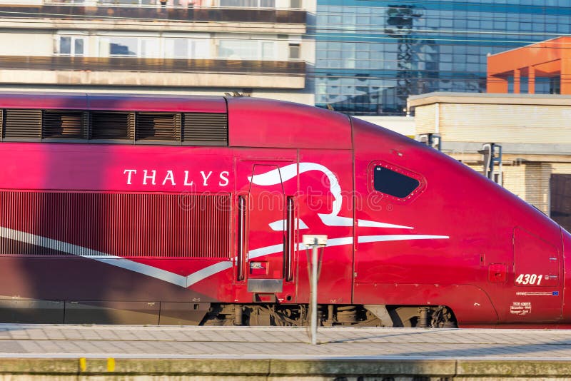 Thalys pociąg w Brussels Belgium fotografia stock Thalys pociąg w Brussels Belgium fotografia stock