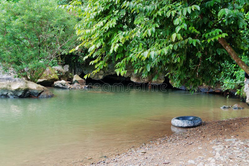 Tham Nam (Water Cave). Vang Vieng. Laos. royalty free stock images Tham Nam (Water Cave). Vang Vieng. Laos. royalty free stock images