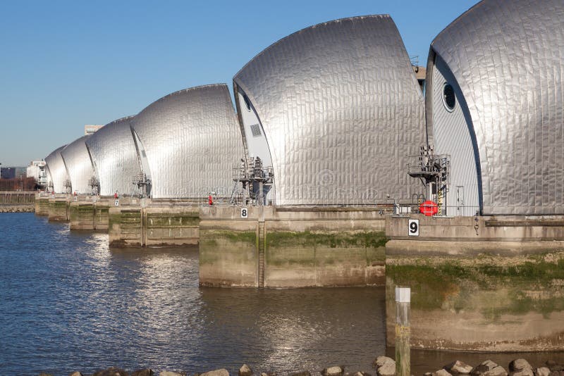 Thames Barrier, London. stock photo. Image of capital 84854226