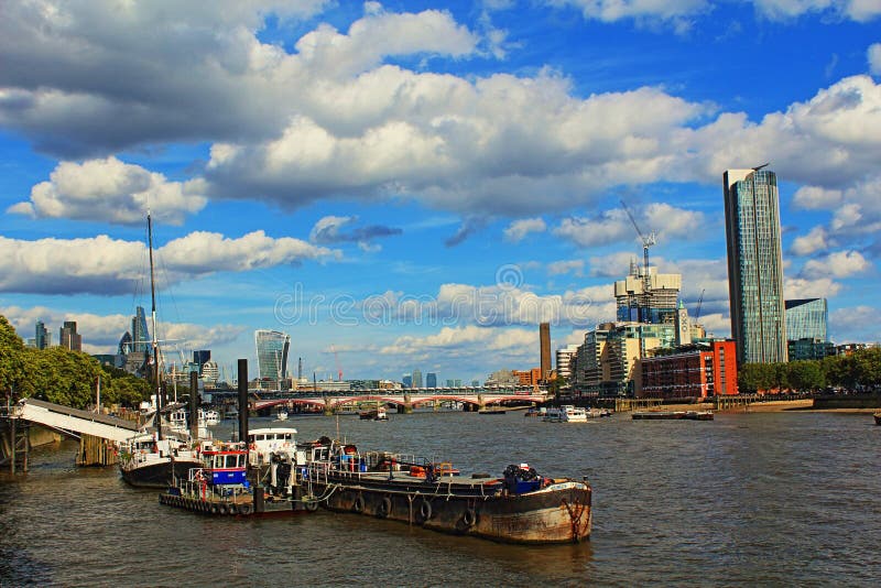 Thames River Central London nice summer day view August 2016 stock photos Thames River Central London nice summer day view August 2016 stock photos