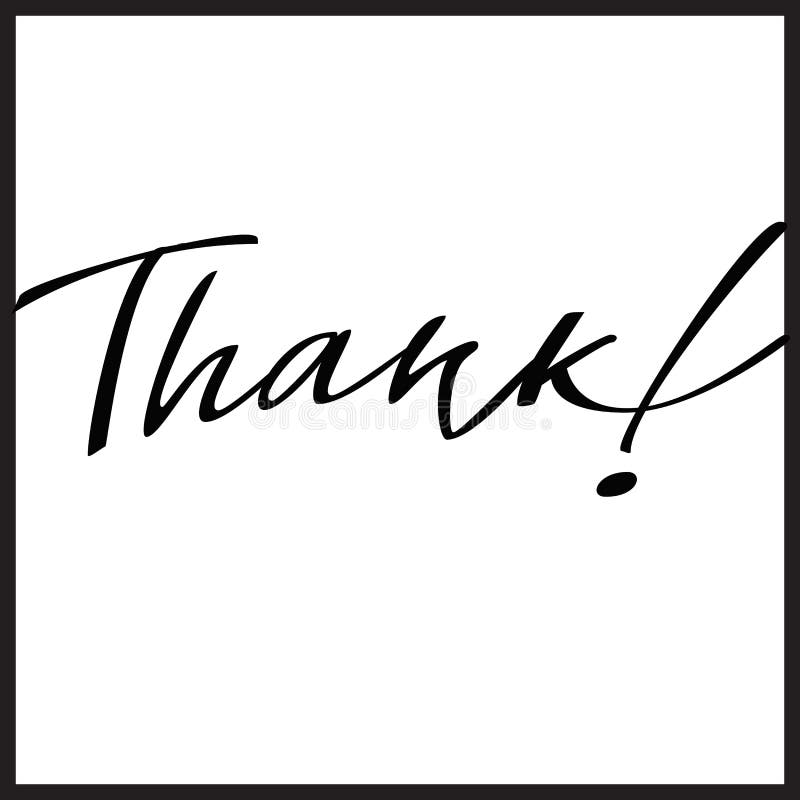 Thank Hand lettering, calligraphy vector illustration