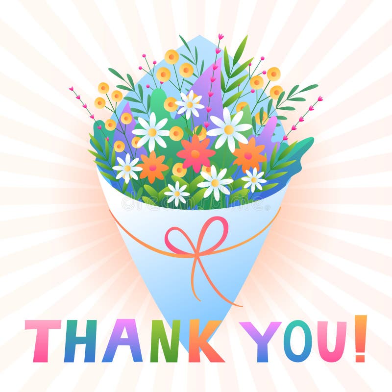 thank you flowers clipart