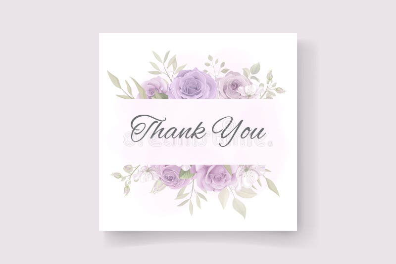 Thank You Card Design on a Flower Theme Stock Illustration