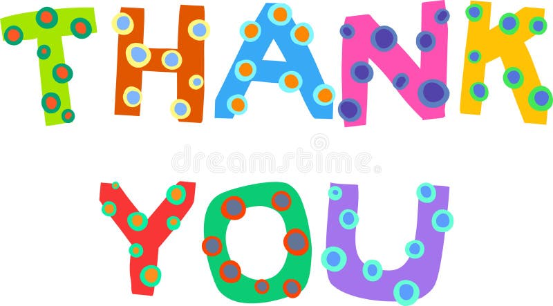 Thank You Colorful Dotty Doodle Text Expression Stock Illustration ...