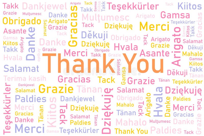 Thank You Different Languages Word Collage Stock Vector - Illustration 