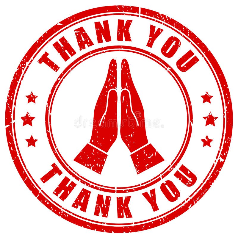 Thank you, gratitude hands gesture. On white background royalty free illustration
