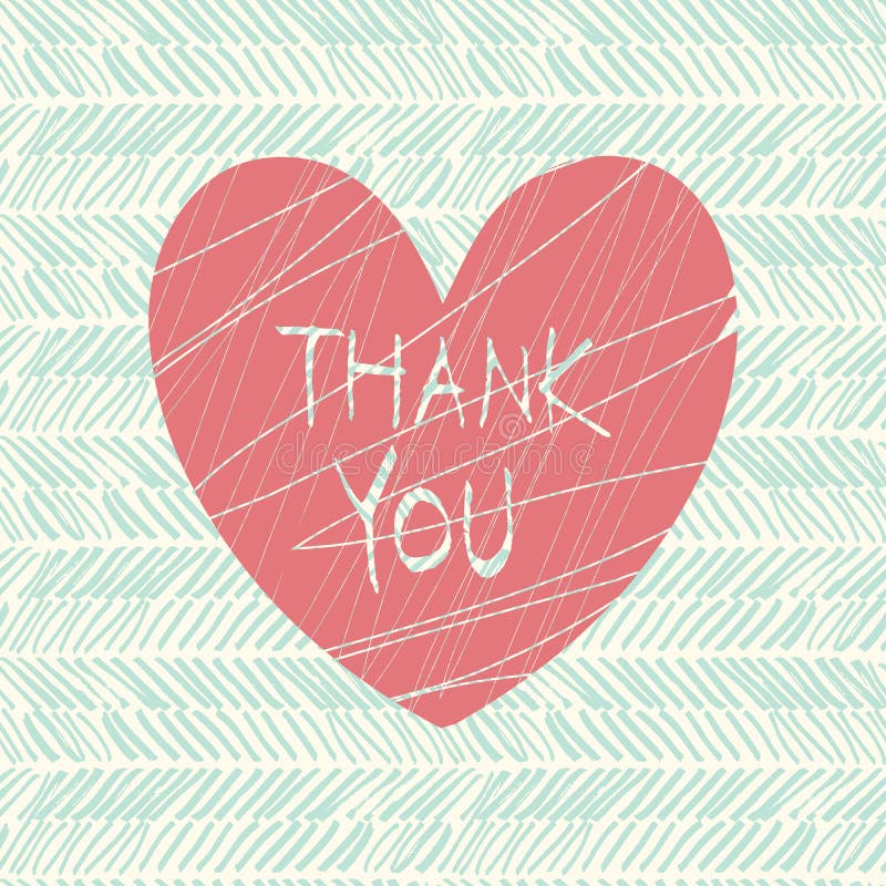 Thank you hand draw card stock illustration. Illustration of ornament