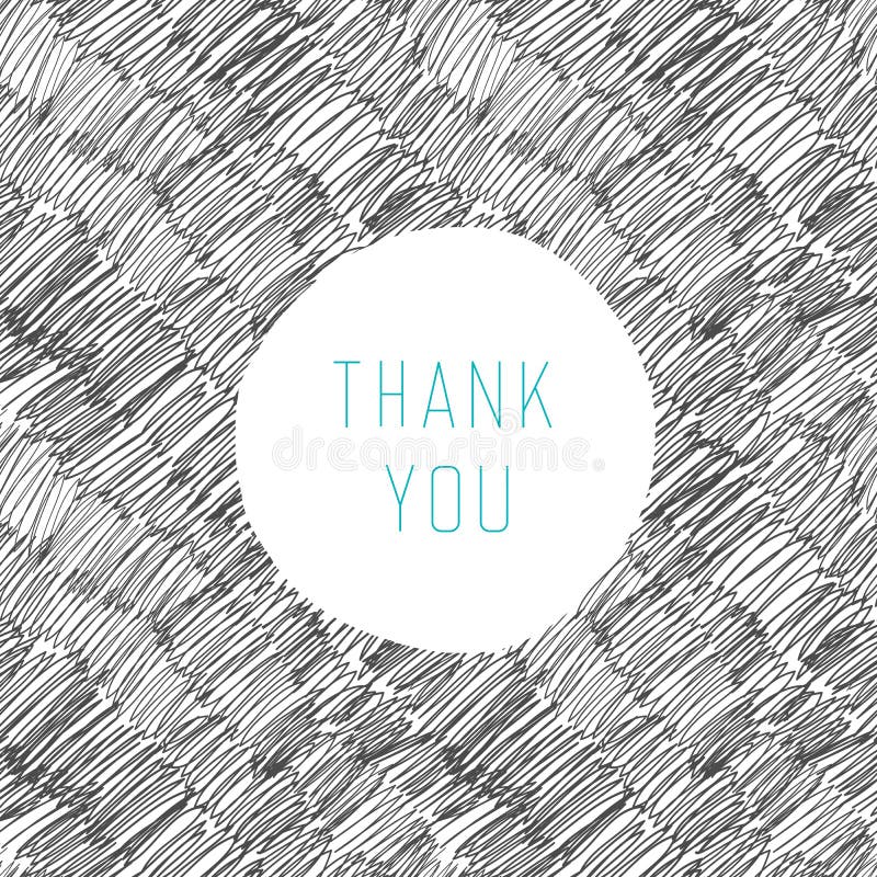 Thank You Hand Drawn Card vector illustration