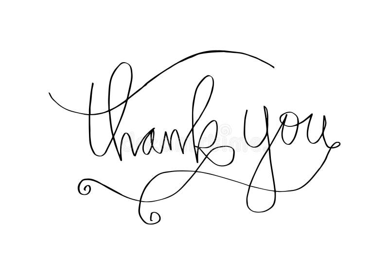Thank you hand lettering vector illustration