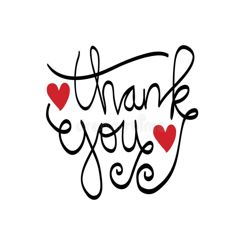 Thank you hand lettering vector illustration