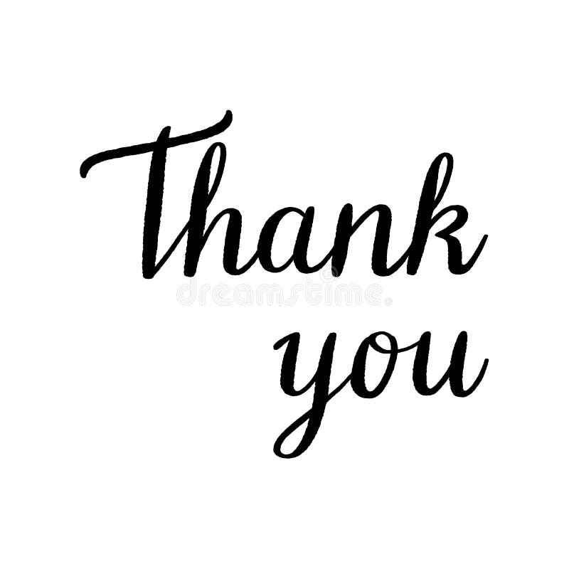 Thank You Hand Lettering on White Background Stock Vector