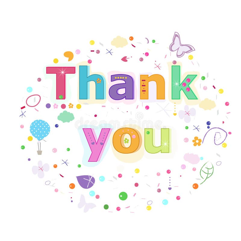 Thank you lettering text. Colorful poster design vector illustration royalty free illustration Thank you lettering text. Colorful poster design vector illustration royalty free illustration