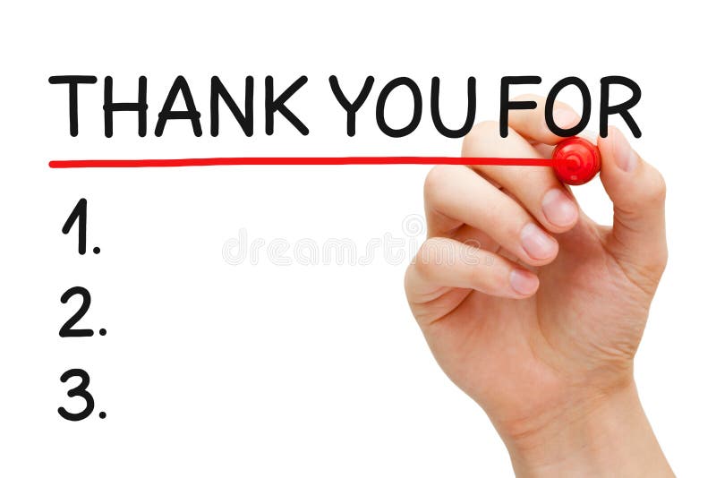 Thank You For List stock photo