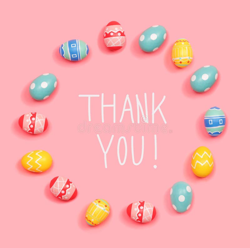 Thank You Message with Easter Eggs Stock Image Image of appreciation