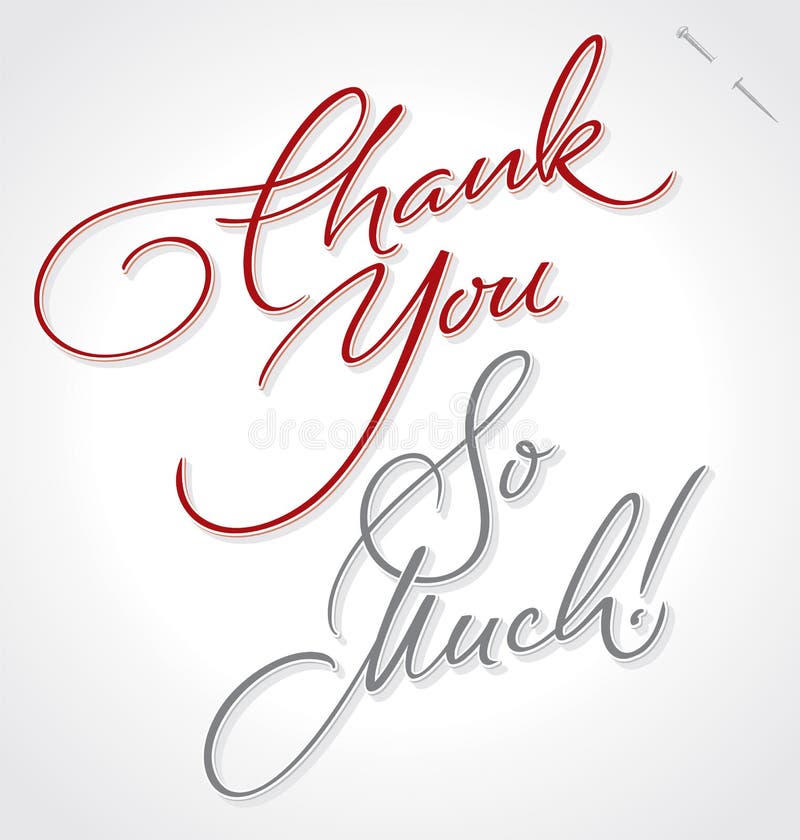 THANK YOU so MUCH Hand Lettering (vector) Stock Vector