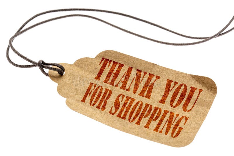 Thank you for shopping sign on price tag