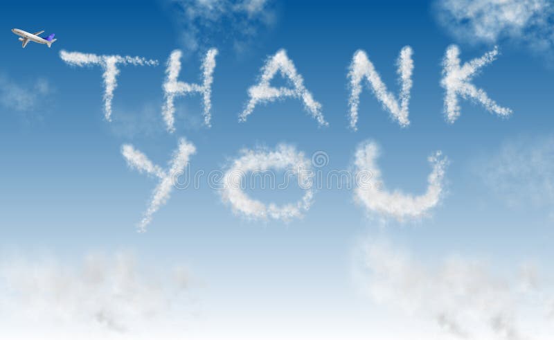 Thank you on sky stock illustration. Illustration of aviation - 24723873