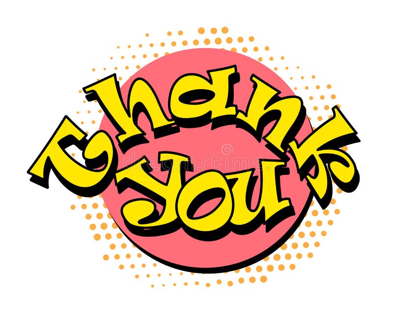 Thank You Speech Bubble in Retro Style Stock Vector - Illustration of