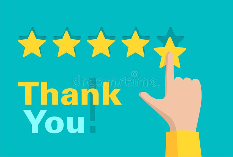 Thank You for 5 Stars Rated Feedback Stock Vector - Illustration of customer, evaluation: 199180516