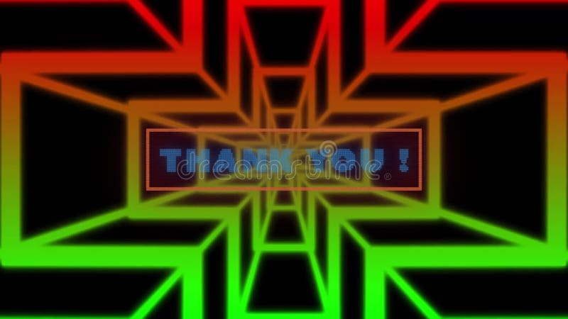 Thank You text in center of colorful geometric pattern animation stock illustration