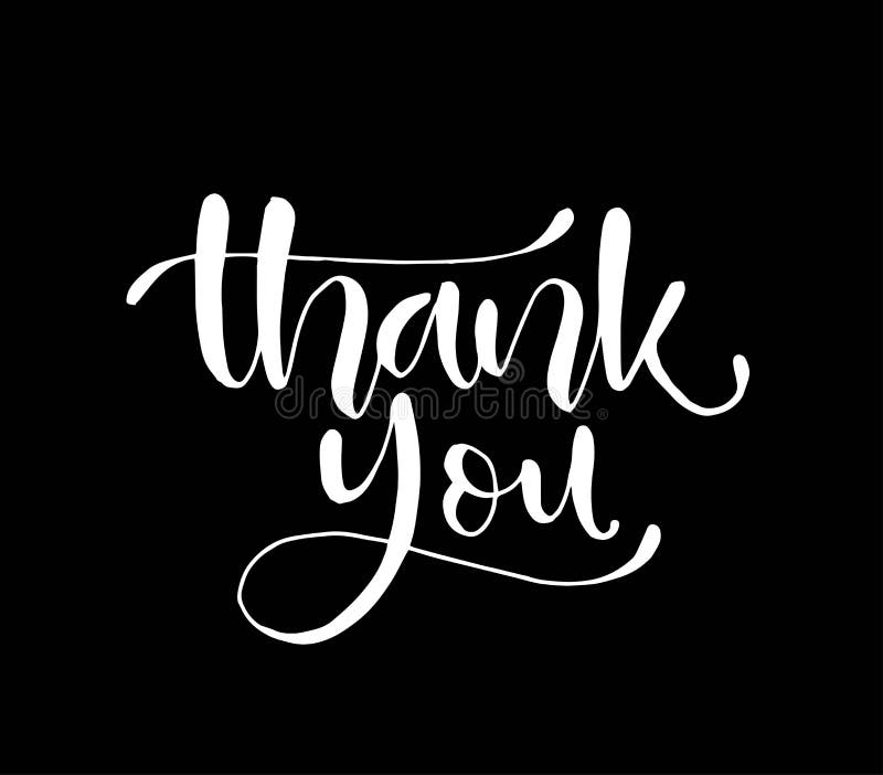 Thank You Text Handwritten Calligraphy Lettering Vector Illustration