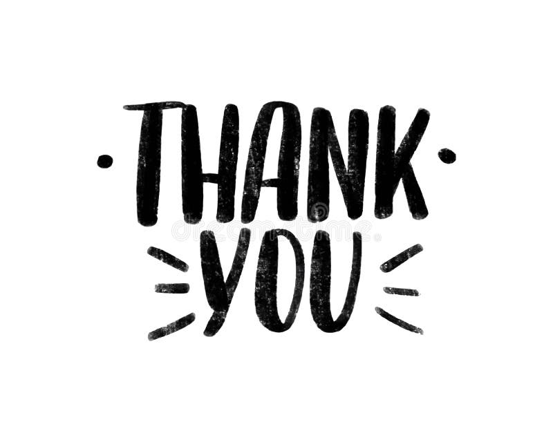 Thank You Vector Black Brush Lettering Inscription. Gratitude and