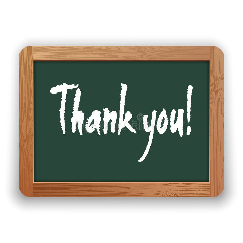 Vector Hand Drawn Thank You on a Green Blackboard