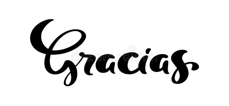 Thank You Vector Lettering Text in Spanish Gracias. Hand Drawn Phrase ...