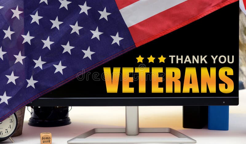 Thank you Veterans with United States Flag monitor.
