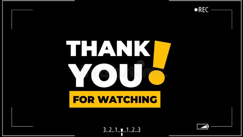 Thank You for Watching Animation Text with Video Recording Frame