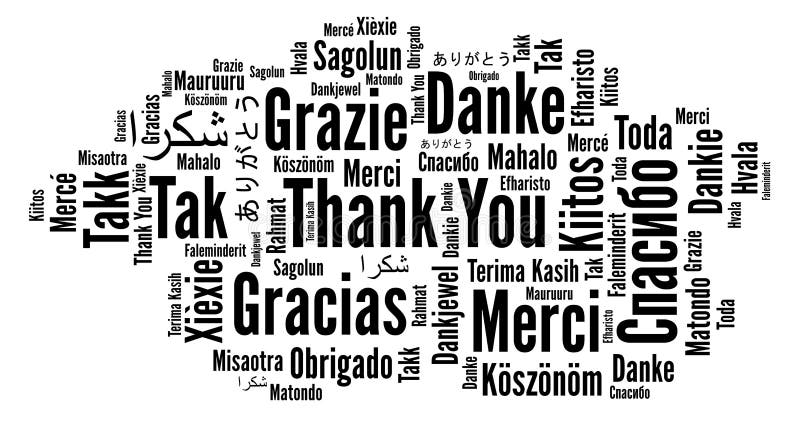 Thank You word cloud in different languages. 
