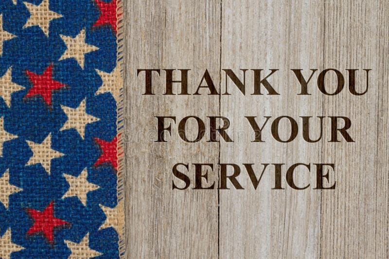 Thank You For Your Service Message Stock Photo Image Of Stars Vintage