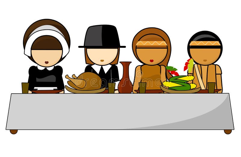 Thanksgiving day dinner Illustration