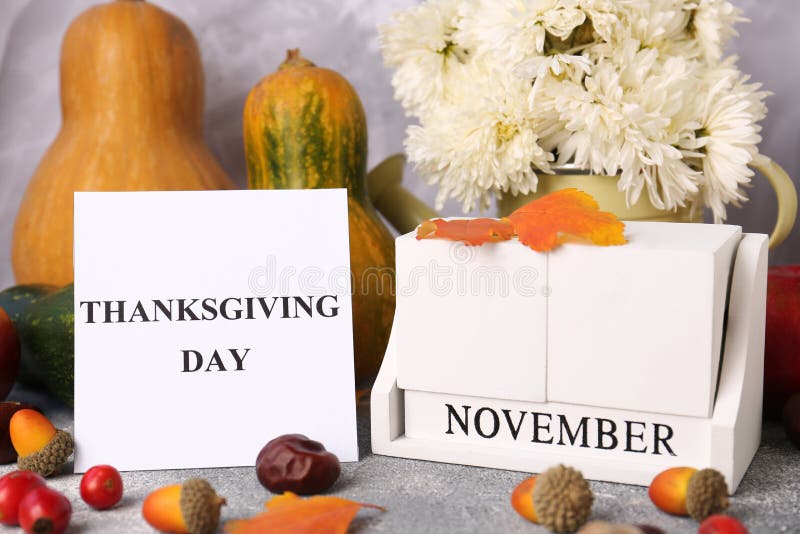 Thanksgiving Day Date On Calendar Background Closeup Stock Photo, Picture  and Royalty Free Image. Image 52592074.