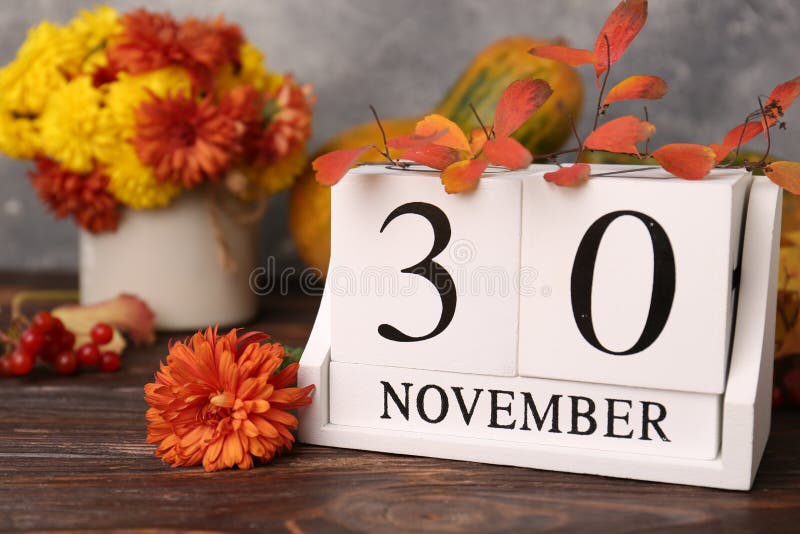 Thanksgiving Day, Calendar Date In November For Background Stock Photo,  Picture and Royalty Free Image. Image 3668236.