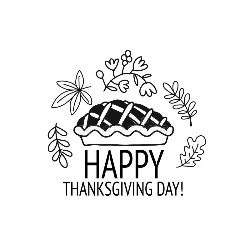 Thanksgiving Day, Pie Sketch for Your Design Stock Vector ...