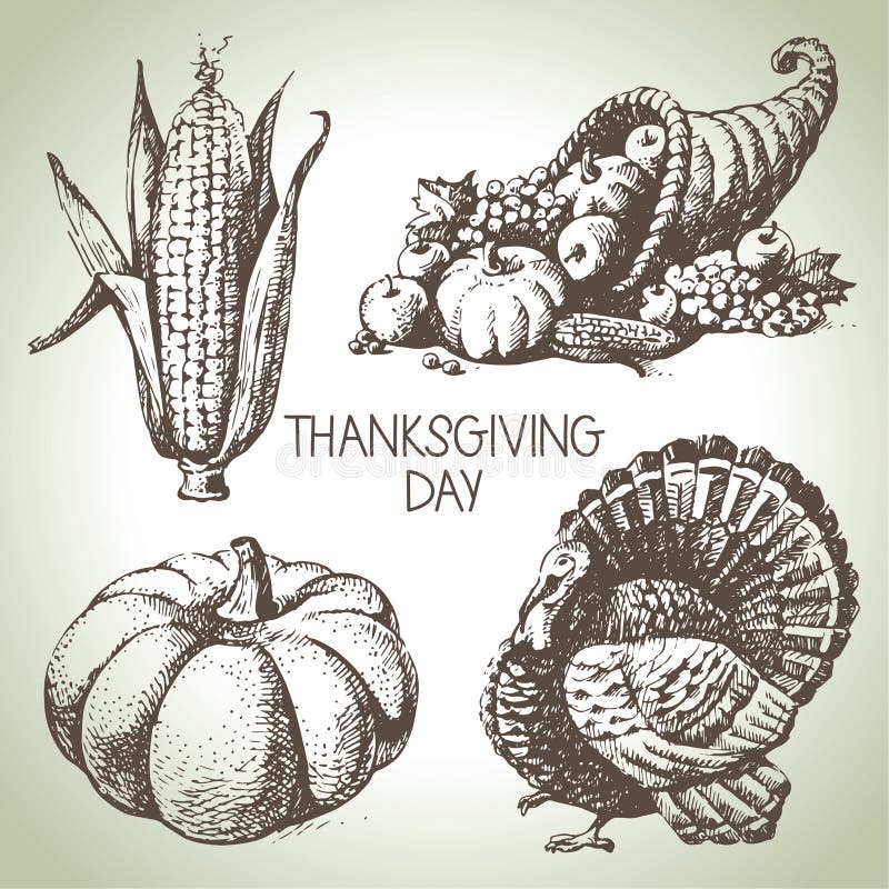Thanksgiving Day set stock illustration Thanksgiving Day set stock illustration