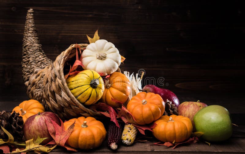 Thanksgiving or fall cornucopia