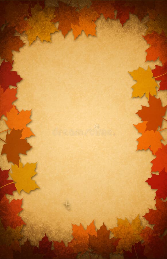 Thanksgiving leaves on an old paper background design.