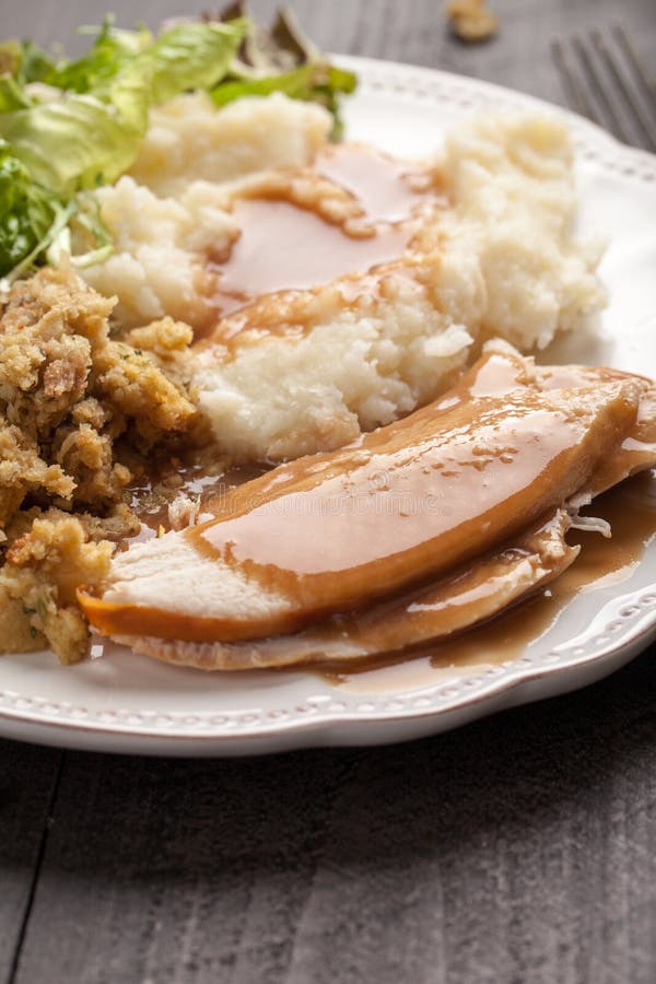 Thanksgiving Platter with Oven Roasted Turkey Stock Photo - Image of ...