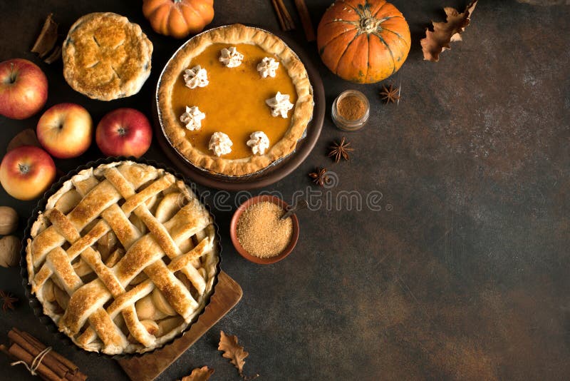 Thanksgiving pumpkin and apple pies