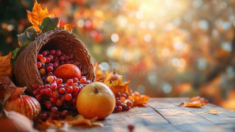 Thanksgiving Scene Featuring a Harvest Table