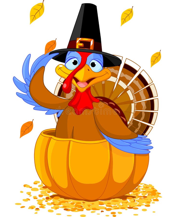 Thanksgiving Turkey in the Pumpkin Stock Vector - Illustration of cartoon,  holiday: 27397289